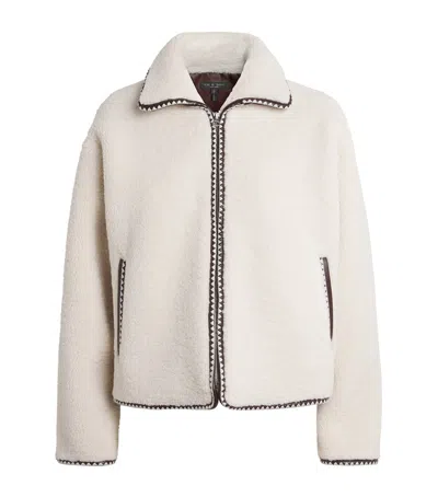 Rag & Bone Faux Shearling Mai Jacket In White