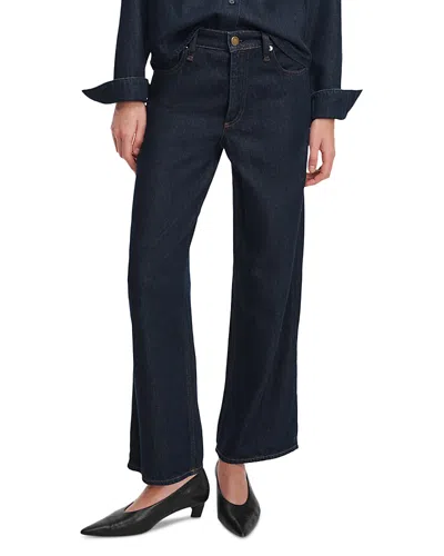 Rag & Bone Featherweight Andi Ankle Wide Leg Jeans In Dark Rinse In Blue
