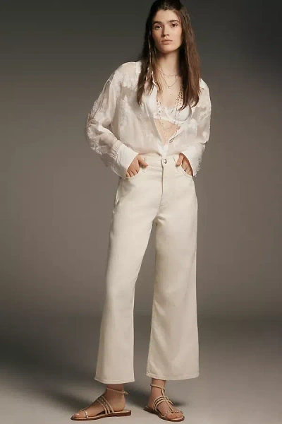 Rag & Bone Featherweight Andi High-rise Crop Wide-leg Jeans In Neutral