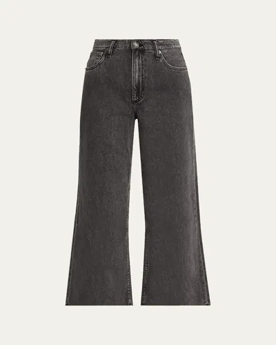 Rag & Bone Featherweight Andi High-rise Wide Ankle Jeans In Black