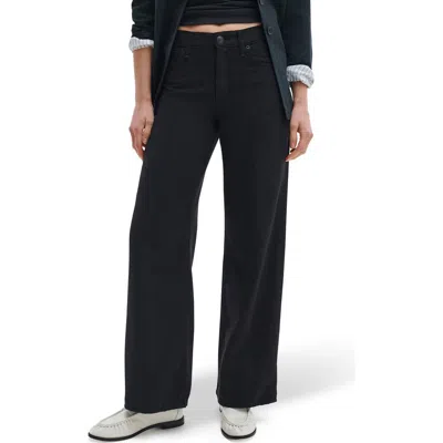Rag & Bone Featherweight Andi High Waist Wide Leg Jeans In Black