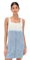 Rag & Bone Womens Blchs Jayde Square-neck Denim-blend Mini Dress In Blue