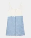 Rag & Bone Womens Blchs Jayde Square-neck Denim-blend Mini Dress In Blue