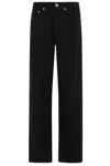 Rag & Bone Featherweight Logan High Rise Wide Leg Jeans In Black In Black