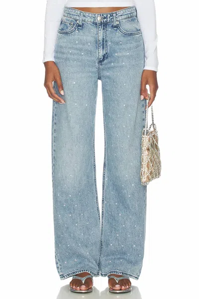 Rag & Bone Featherweight Logan Embellished Wide Jeans In Margo Jewel In Multi