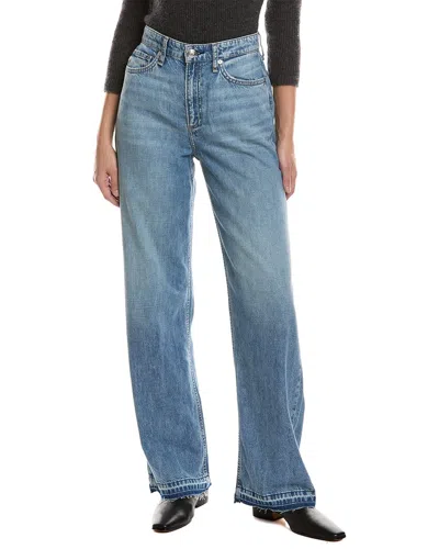 Rag & Bone Featherweight Logan Mid-rise Orian Wide Leg Jean In Blue
