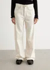 Rag & Bone Featherweight Logan Mid Rise Wide Leg Jean In Ecru In Neutral