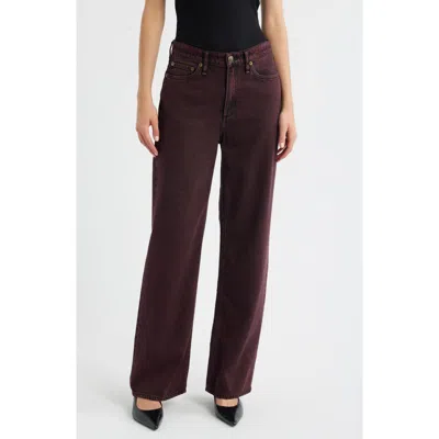 Rag & Bone Featherweight Logan Mid Rise Wide Leg Jeans In Brown
