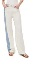 Rag & Bone Featherweight Logan Mid-rise Wide Leg Jeans Bleached Stripe