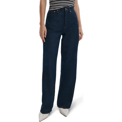 Rag & Bone Featherweight Logan Mid Rise Wide Leg Jeans In Blue