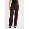 Rag & Bone Featherweight Logan Mid Rise Wide Leg Jeans In Burgundy