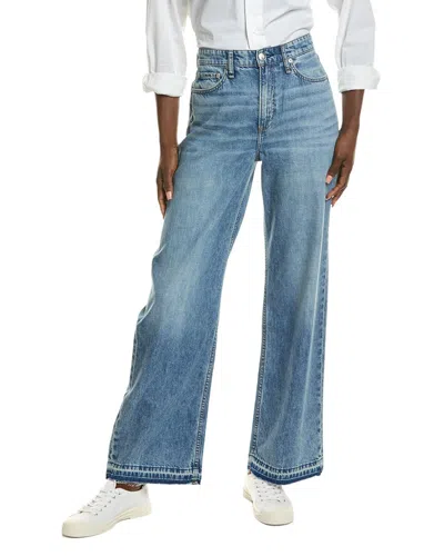 Rag & Bone Featherweight Logan Mid-rise Orian Wide Leg Jean In Blue