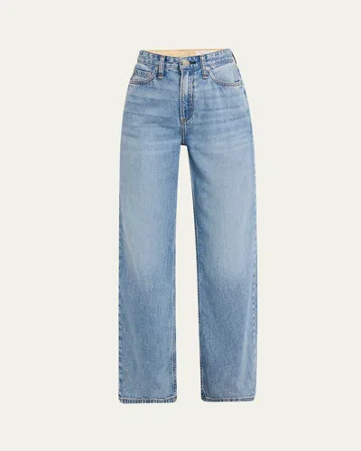 Rag & Bone Featherweight Logan Mid-rise Wide Jeans In Audrey