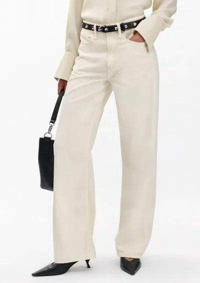 Rag & Bone Featherweight Logan Wide-leg Jeans In Ecru In Neutral