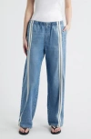 Rag & Bone Miramar Terry Pull On Wide Leg Sweatpant Jeans In Sport In Blue