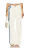Rag & Bone Featherweight Logan Mid-rise Wide Leg Jeans Bleached Stripe In White