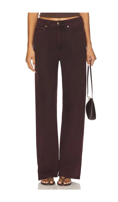 Rag & Bone Charlie High Rise Ankle Barrel Leg Jeans In Burnt Burgundy In Brown