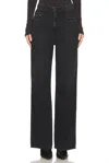 Rag & Bone Featherweight Logan Wide Leg Jeans In Jet Black In Black