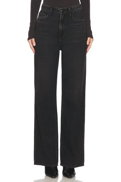 Rag & Bone Featherweight Logan Wide Leg Jeans In Jet Black
