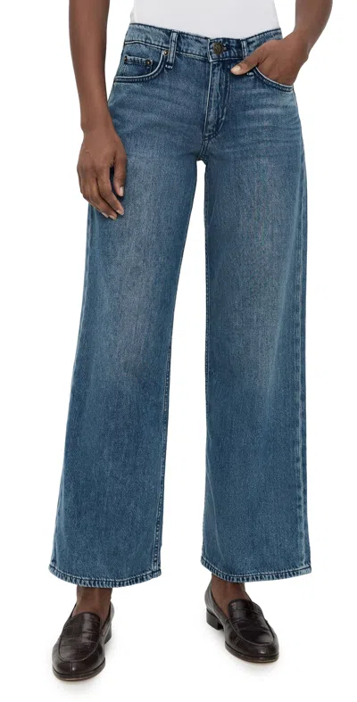 Rag & Bone Featherweight Saige Ankle Straight Jeans River In Blue