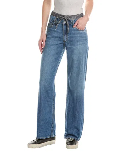 Rag & Bone Featherweight Saige Full Boxer Straight Pant In Blue