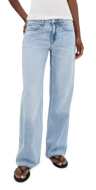Rag & Bone Featherweight Saige Full Straight Jeans Moon In Blue