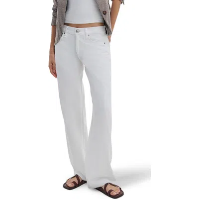 Rag & Bone Featherweight Saige Low Rise Relaxed Straight Leg Jeans In White