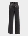 Rag & Bone Featherweight Sofie High-rise Wide Embellished Jeans In Black