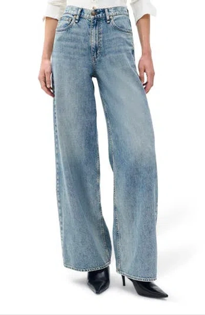 Rag & Bone Featherweight Sofie High Waist Wide Leg Jeans In Blue