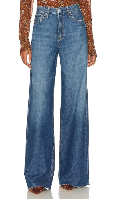 Rag & Bone Logan Featherweight High Waist Wide Leg Jeans In Blue