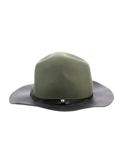 Pre-owned Rag & Bone Fedora Hat In Green