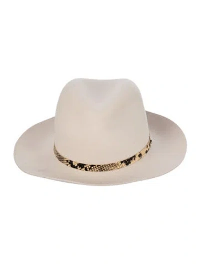 Pre-owned Rag & Bone Fedora Hat In White