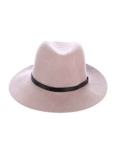 Pre-owned Rag & Bone Felt Leather Accented Fedora In Pink