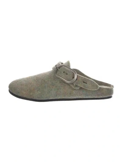 Pre-owned Rag & Bone Felt Patterned Mules In Green