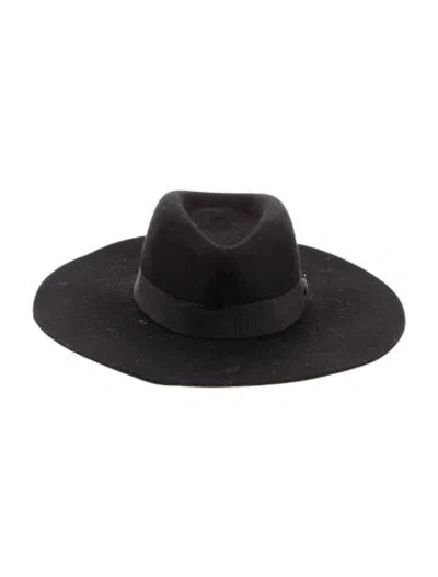 Pre-owned Rag & Bone Felted Wool Wide Brim Hat In Black