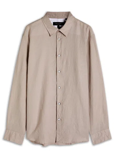 Rag & Bone Finch Linen-blend Shirt In White