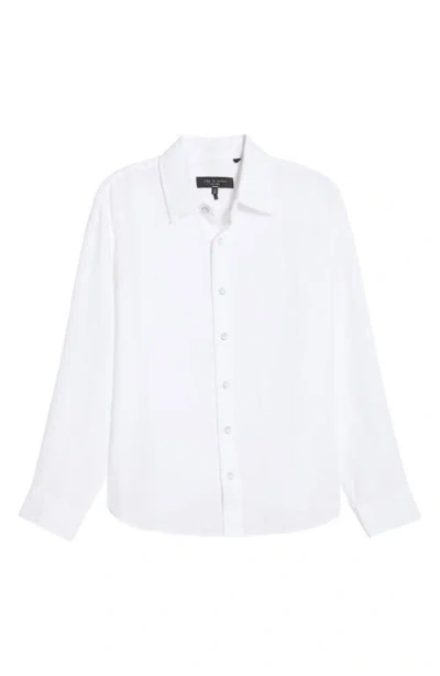 Rag & Bone Finch Linen Button-up Shirt In White