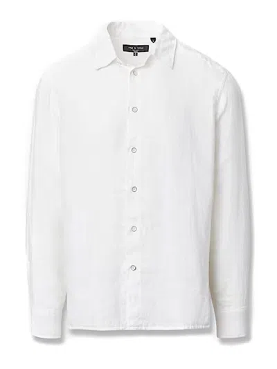 Rag & Bone Finch Long-sleeve Linen Shirt In White