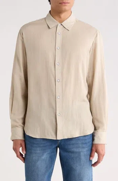 Rag & Bone Finch Stripe Gauze Button-up Shirt In Neutral