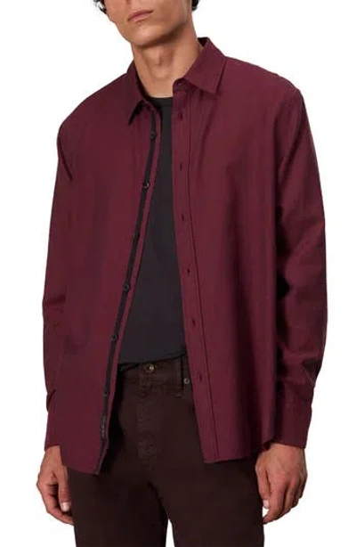 Rag & Bone Finch Zigaag Dobby Button-up Shirt In Red Stripe
