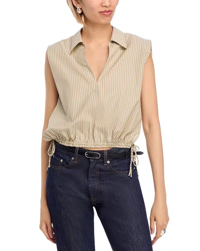Rag & Bone Fiona Striped Sleeveless Tee In Neutral
