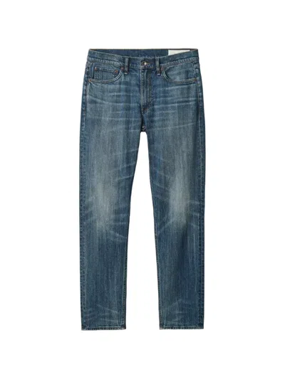 Rag & Bone Fit 2 Faded Whiskered Jeans In Blue