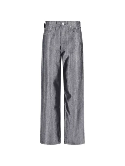 Rag & Bone Five-pocket Wide-leg Jeans In Gray