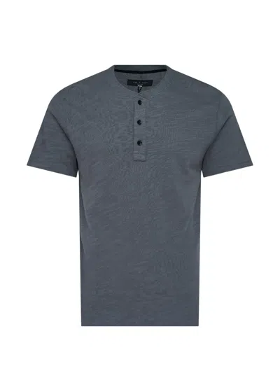 Rag & Bone Classic Flame Short Sleeve Henley T-shirt In Gray