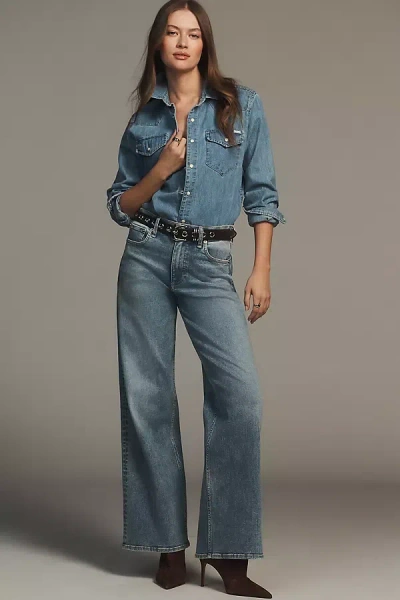 Rag & Bone Flexi Andi High-rise Wide-leg Jeans In Blue