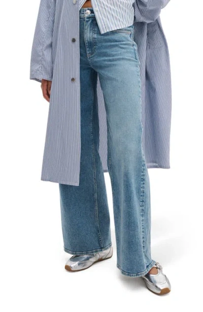 Rag & Bone Flexi Andi High Waist Wide Leg Jeans In Blue