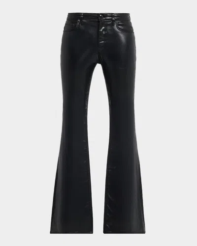 Rag & Bone Flexi Dahlia Mid-rise Coated Jeans In Black