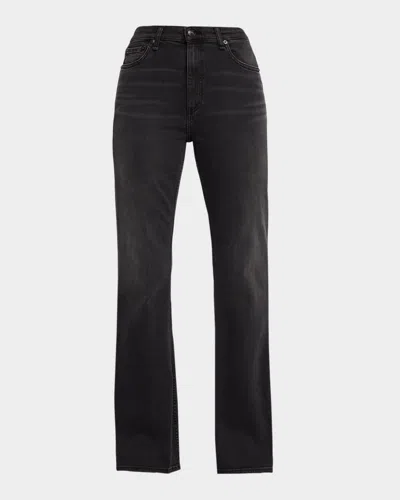 Rag & Bone Flexi Dahlia Mid-rise Flare Jeans In Black