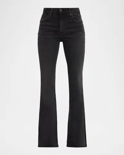 Rag & Bone Flexi Dahlia Mid-rise Flare Jeans In Black