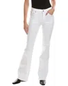 Rag & Bone Flexi Dahlia Mid-rise Full-length Optic White Flare Jean In Gray